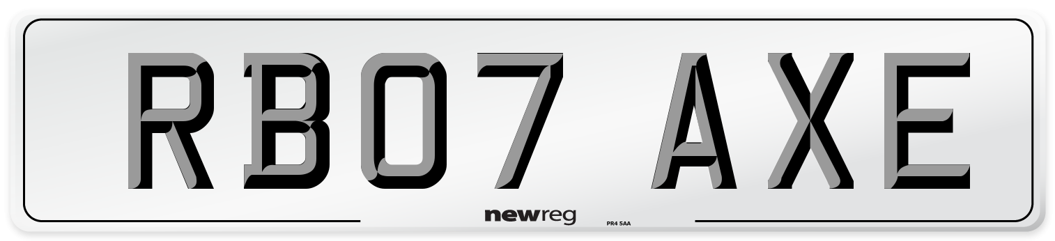 RB07 AXE Number Plate from New Reg